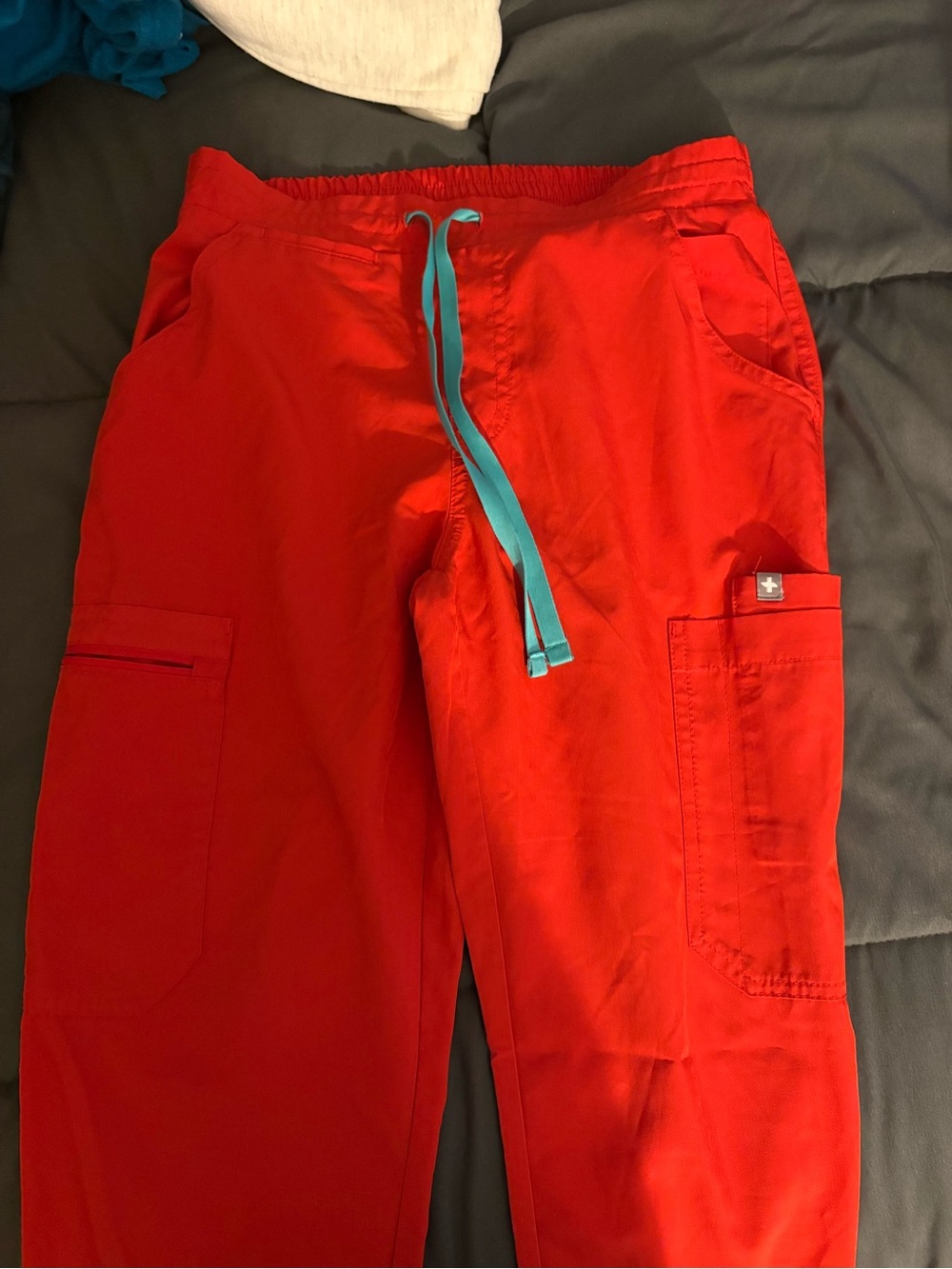 Figs Pop Red Yola scrub pants - XXS/Tall, new without tags.